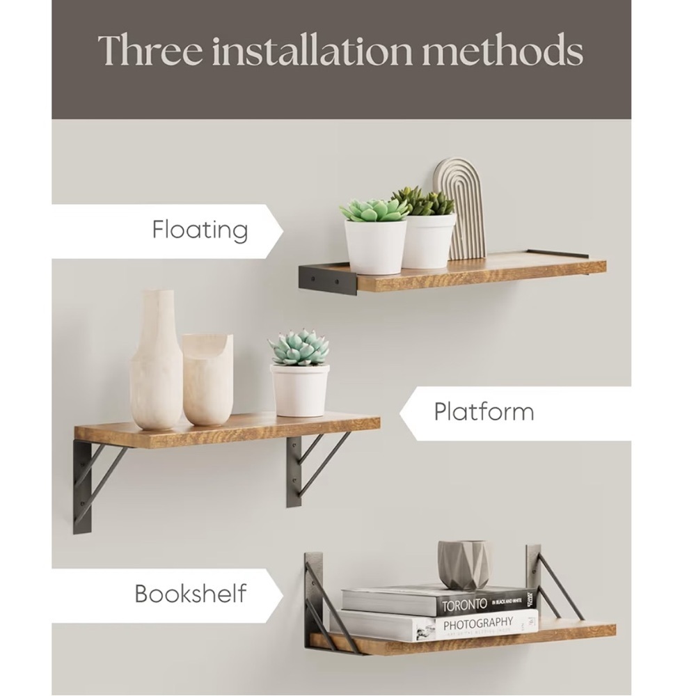 ๐ BAYKA Wall Shelves 3 Pack - Picture 3 of 8
